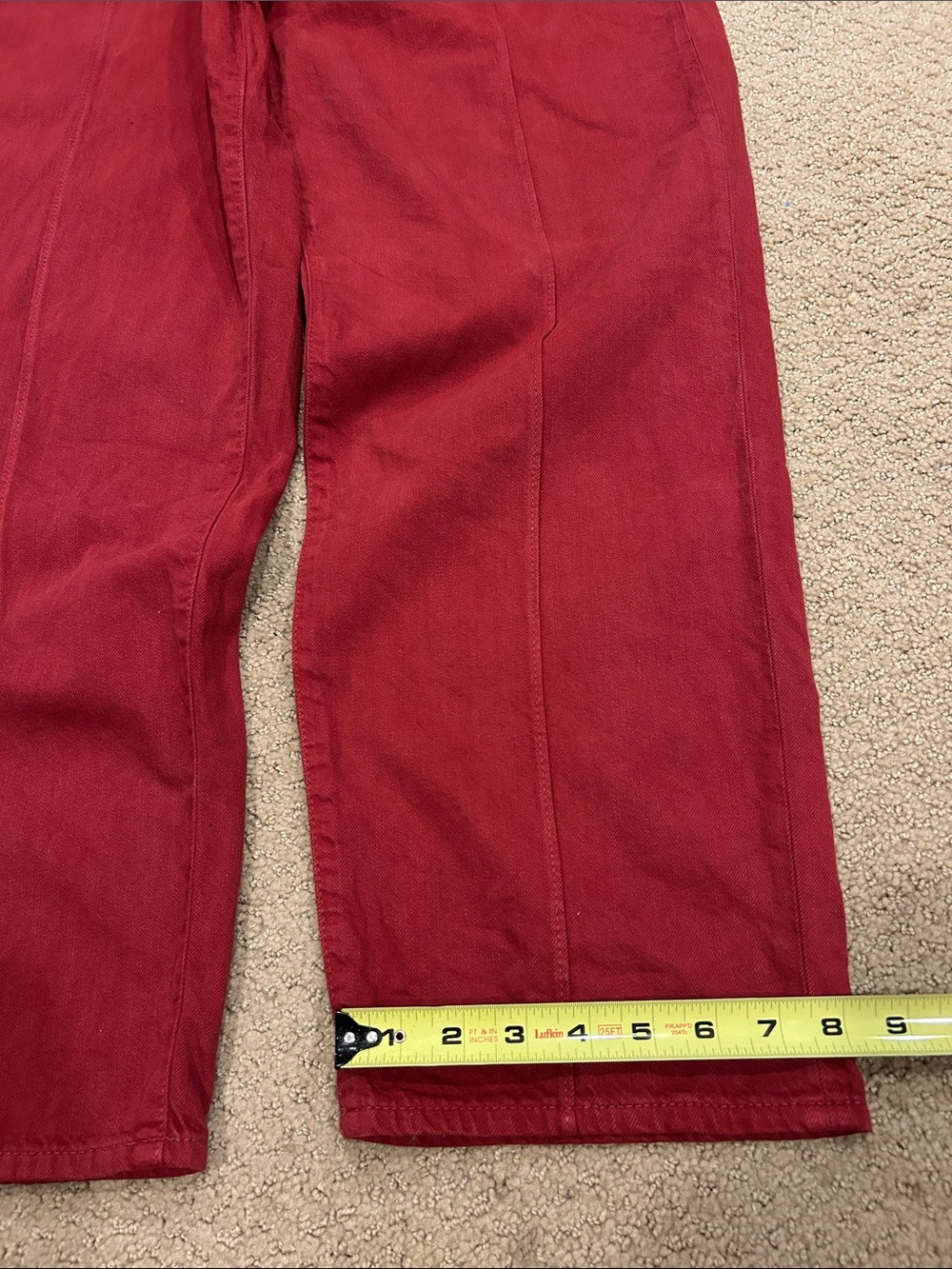 Madewell The Baggy Straight Jean in Deep Burgundy Red - Picture 8 of 11